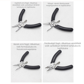 Mini ékszerfogó rozsdamentes acélból, csúszásmentes, fogak nélküli, kerek orrú, diagonális vágó, 4 hüvelyk, hegyes nasú fogó DIY huzalháló készítéséhez