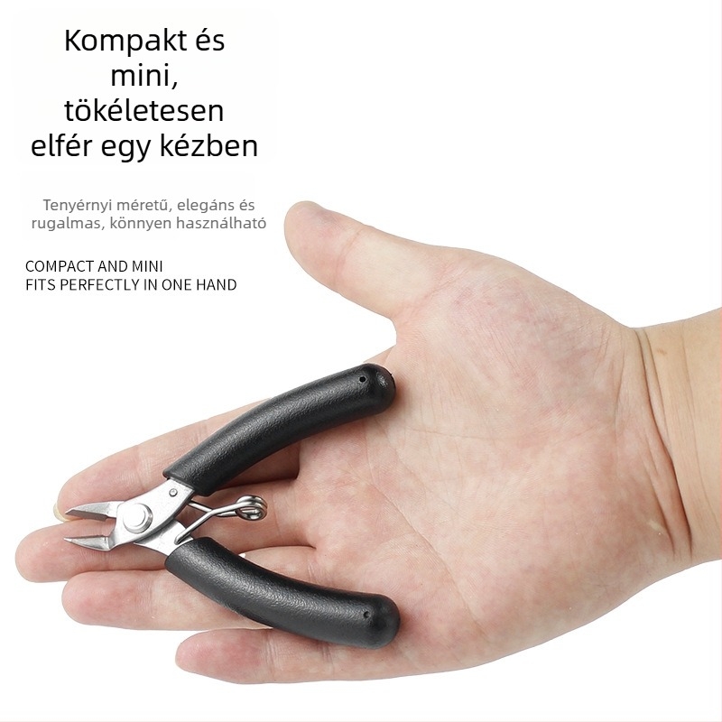 Mini ékszerfogó rozsdamentes acélból, csúszásmentes, fogak nélküli, kerek orrú, diagonális vágó, 4 hüvelyk, hegyes nasú fogó DIY huzalháló készítéséhez