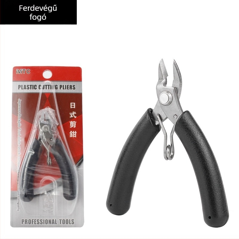 Mini ékszerfogó rozsdamentes acélból, csúszásmentes, fogak nélküli, kerek orrú, diagonális vágó, 4 hüvelyk, hegyes nasú fogó DIY huzalháló készítéséhez