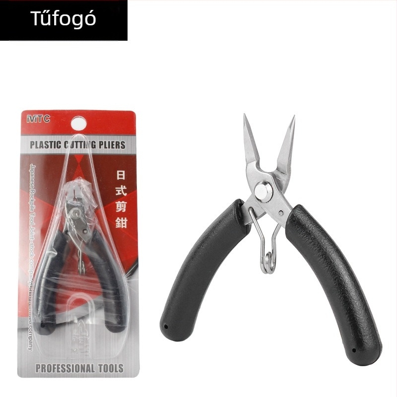 Mini ékszerfogó rozsdamentes acélból, csúszásmentes, fogak nélküli, kerek orrú, diagonális vágó, 4 hüvelyk, hegyes nasú fogó DIY huzalháló készítéséhez