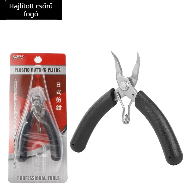 Mini ékszerfogó rozsdamentes acélból, csúszásmentes, fogak nélküli, kerek orrú, diagonális vágó, 4 hüvelyk, hegyes nasú fogó DIY huzalháló készítéséhez