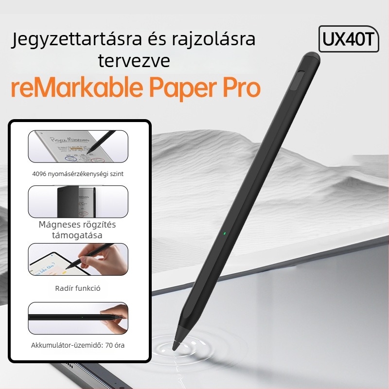 Remarkable Paper Pro stylusz radírral, 4096 nyomásérzékenység, mágneses rögzítés, érintőképernyőhöz