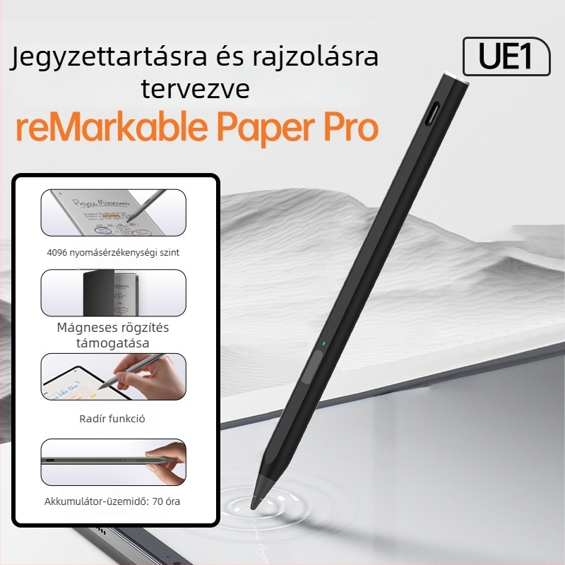 Remarkable Paper Pro stylusz radírral, 4096 nyomásérzékenység, mágneses rögzítés, érintőképernyőhöz