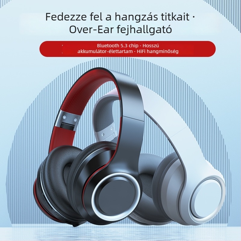 DR90 Bluetooth fejhallgató, hosszú üzemidő, zajszűrés, over-ear kialakítás, vezetékes és vezeték nélküli, 3.5 mm csatlakozás