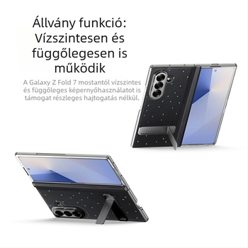DUX DUCIS Samsung Z Fold7 bőrérzetű flip tok csillagos ég mintával