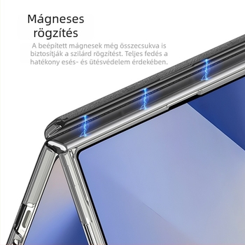 DUX DUCIS Samsung Z Fold7 bőrérzetű flip tok csillagos ég mintával