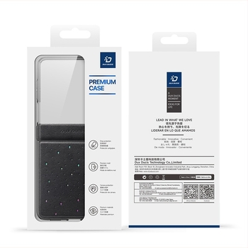 DUX DUCIS Samsung Z Fold7 bőrérzetű flip tok csillagos ég mintával