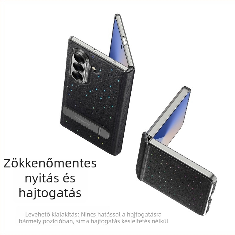 DUX DUCIS Samsung Z Fold7 bőrérzetű flip tok csillagos ég mintával