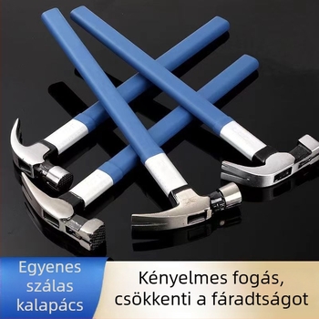 8 hüvelykes fakivágó kalapács körmös fejjel, kettős horny a fején, mágneses, csúszásmentes, magas széntartalmú acél, műanyag bevonatú nyél