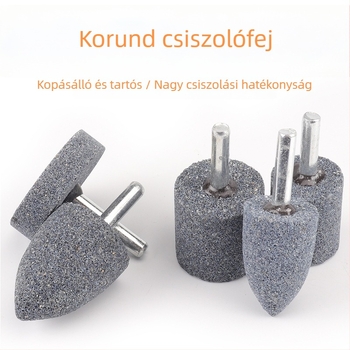 Barna korund csiszolófej fogantyúval, hegyes cilinderes T-formájú fej, elektromos csiszolófej