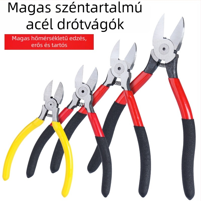 Villanyszerelő diagonális fogó, 6 és 5 hüvelyk, ipari kategória, mangán acél