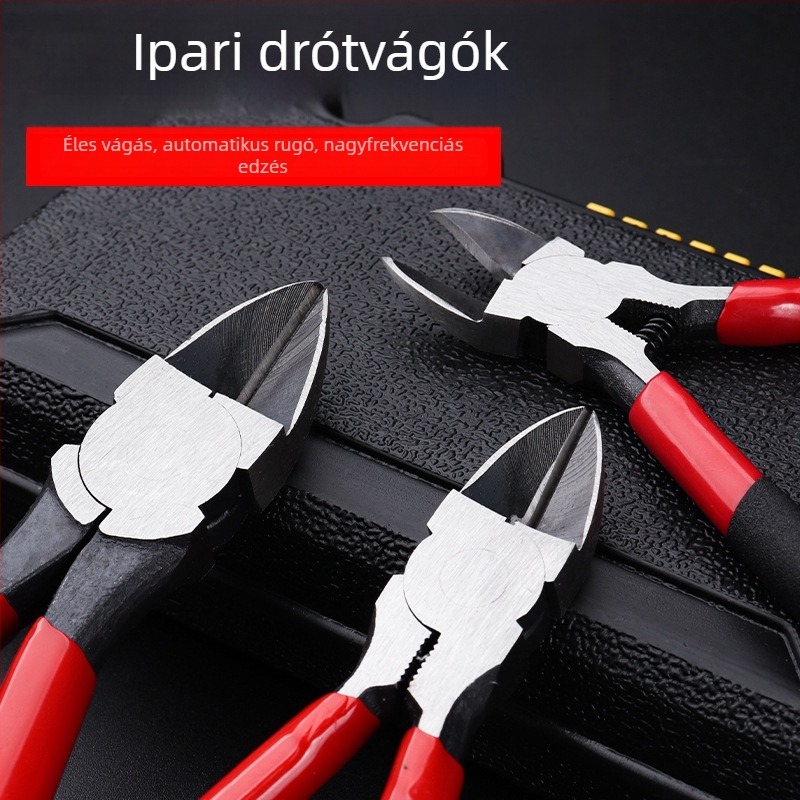 Villanyszerelő diagonális fogó, 6 és 5 hüvelyk, ipari kategória, mangán acél