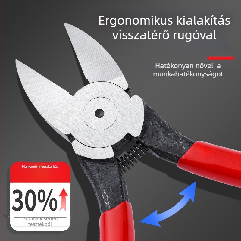 Villanyszerelő diagonális fogó, 6 és 5 hüvelyk, ipari kategória, mangán acél