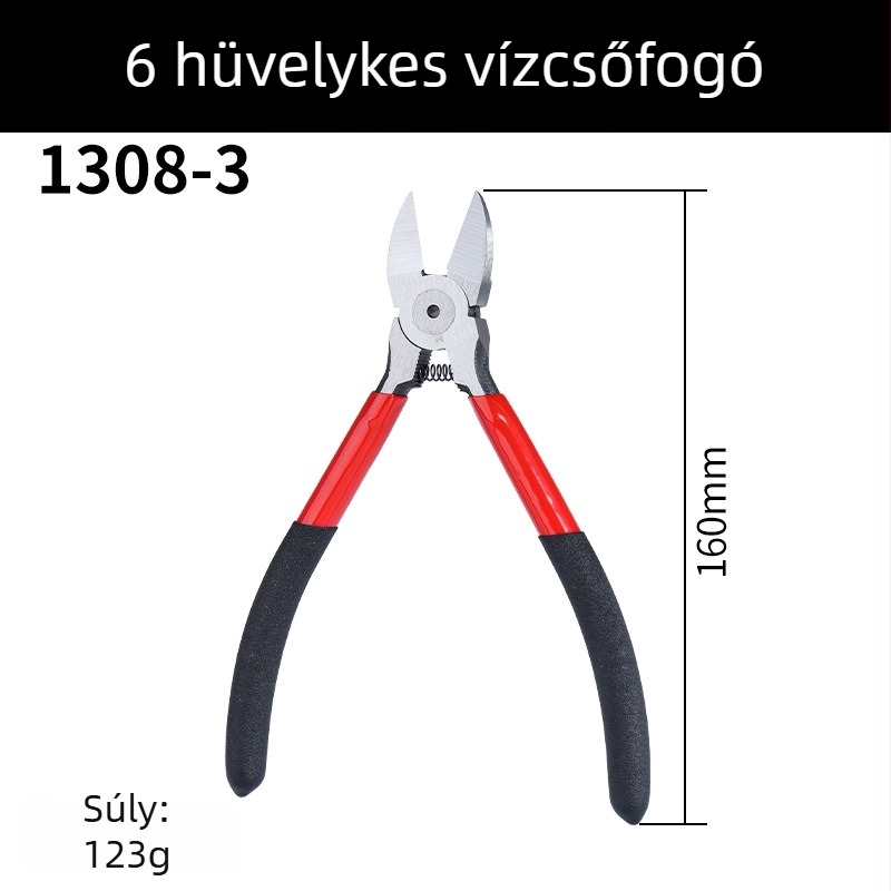 Villanyszerelő diagonális fogó, 6 és 5 hüvelyk, ipari kategória, mangán acél