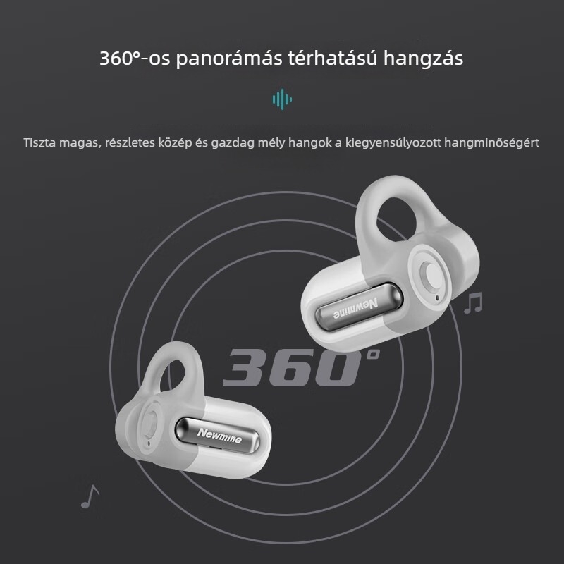 GE12 Vezeték nélküli Bluetooth headset, fülre csíptethető, levegő-vezetéses, nyitott dizájn sporthoz és futáshoz