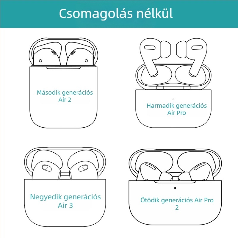 Loda-kompatibilis Apple vezeték nélküli Bluetooth fülhallgatók AirPro2, generációk 2–5