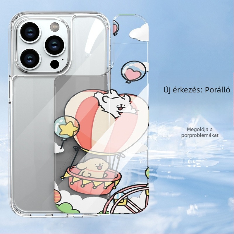 Két az egyben hátlap cserélhető japán és Koreai mintákkal, iPhone 17e készülékhez, leválasztható TPU ütésálló tok
