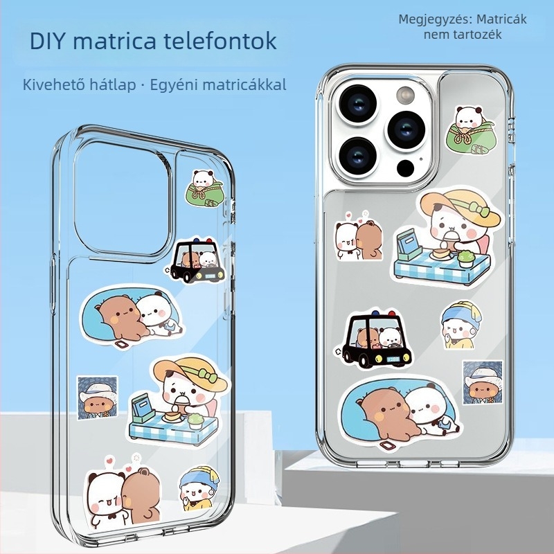 Két az egyben hátlap cserélhető japán és Koreai mintákkal, iPhone 17e készülékhez, leválasztható TPU ütésálló tok