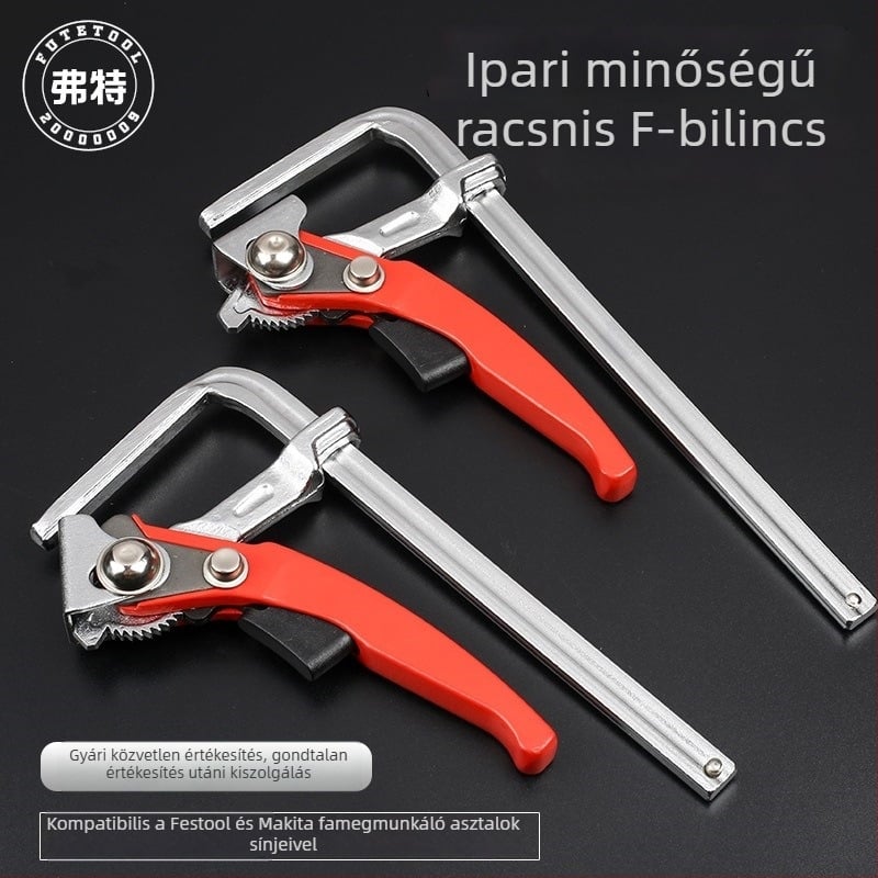 Ipari szintű F-klipsz fához, Festo Makita FG sínhez, teljes acél kovácsolt, 60 mm mélység