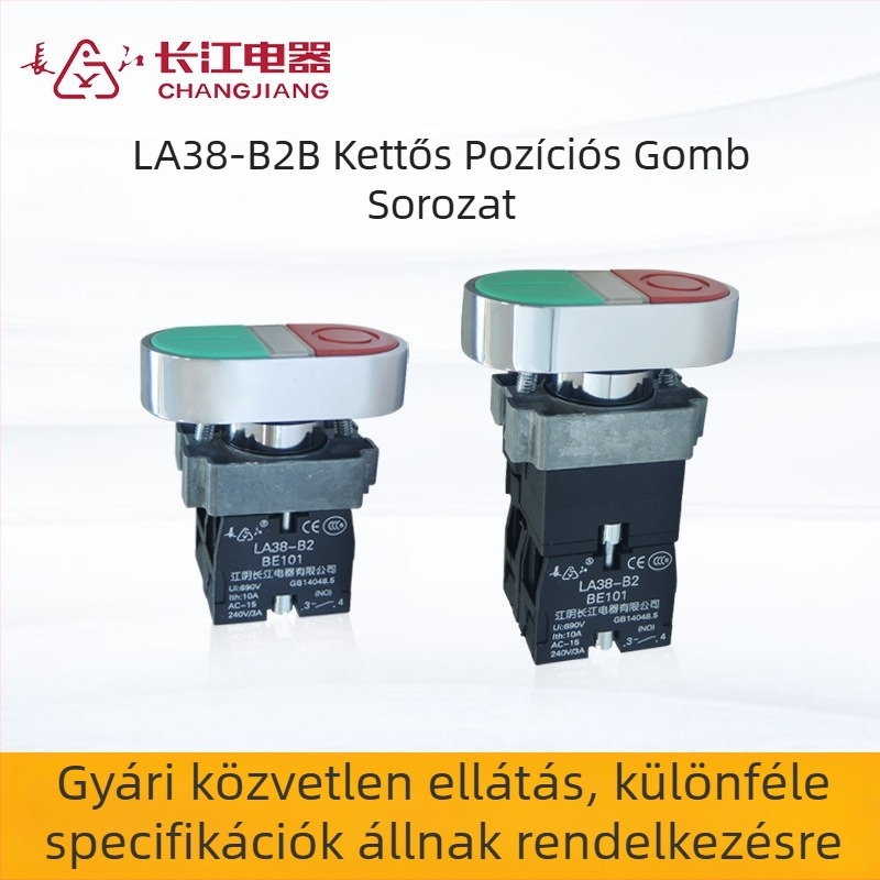 LA38-B2B kétszintű ipari gomb automatikus visszatéréssel és önzáró forgó reteszeléssel