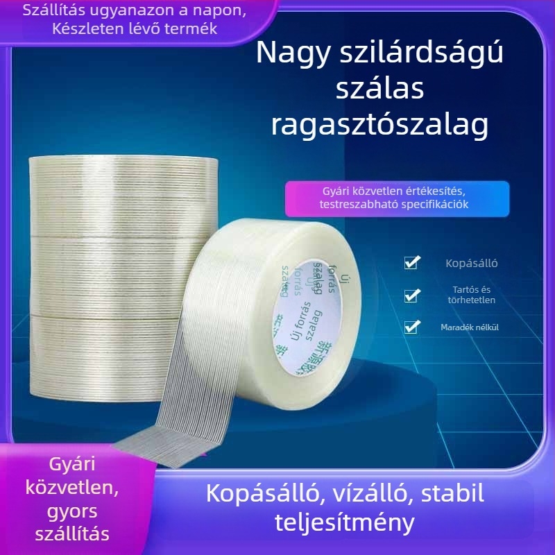 Egyszeroldalas üvegszálas szalag lítium-akkumulátor modellrepülőgépekhez, ultranagy erősségű csíkos rostszalag