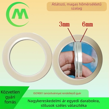 Átlátszó PET magas hőmérsékletű szigetelőszalag; ragasztónyom nélkül, szilikon szigetelő szalag