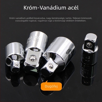 Cr-V acélból készült socket drive adapter fej, három mérettel: 1/2", 3/8" és 1/4" – ratchet kulcs adapter