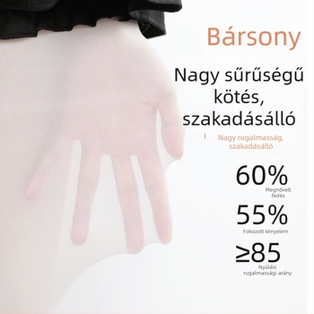 Velvet 120D harisnya anti-snag, illúzió a mezítlábas lábakhoz, fekete bőrszín és fehér árnyalatok