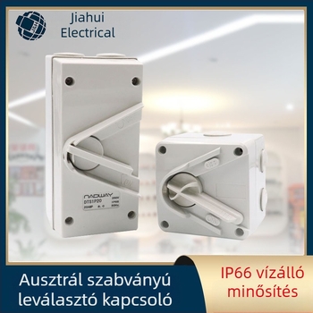 Ausztrál szabványú IP66 kültéri DC szigetelőkapcsoló, vízálló, ipari