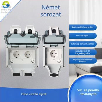 86 típusú kültéri vízálló kapcsoló, 16A, európai szabvány szerinti német stílusú aljzat, IP66, intelligens alárendelt vezérlő aljzat