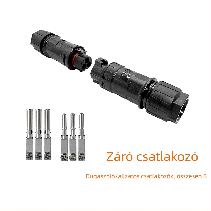 3-eres csatlakozó, 21 mm vezetékátmérőjű vízálló csatlakozó AC 500 V, férfi és női párosító csatlakozók nagy átmérőjű kábelekhez