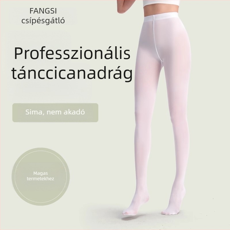 Női professzionális tánczokni tavasz–ősz, csúszásmentes balett zokni, fehér harisnya