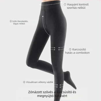 Harisnya pamut-gyapjú keverék külső viselethez, sötétszürke, őszi-téli, modell 25