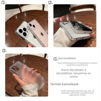 iPhone 16, 15 Pro és 13 modellhez készült anti-ujjlenyomat-mentes matt üveg védőtok – teljes védelem