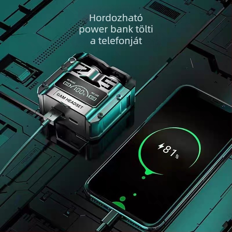 M10 Bluetooth vezeték nélküli fülhallgató, sportos, vízálló, hosszú üzemidő, F9 digitális kijelző, csontvezetés