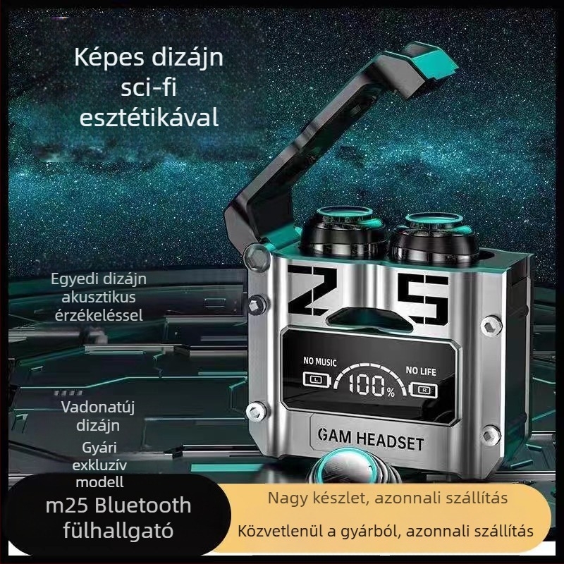 M10 Bluetooth vezeték nélküli fülhallgató, sportos, vízálló, hosszú üzemidő, F9 digitális kijelző, csontvezetés