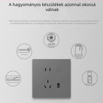 Graffiti Zigbee falra szerelhető intelligens konnektor 86-os típusú dobozhoz, hangvezérlés és mobilalkalmazásos távoli vezérlés