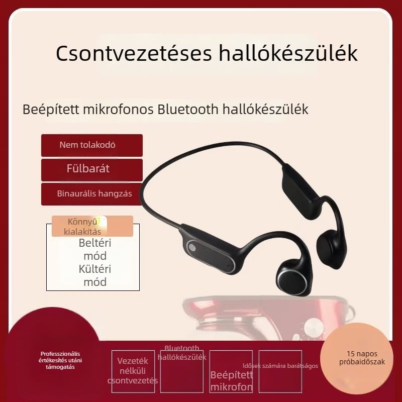 Csontvezetéses hallókészülék idős embereknek, zajcsökkentő fejhallgató a fül mögött, enyhe–súlyos halláskárosodásra, kényelmes viselet