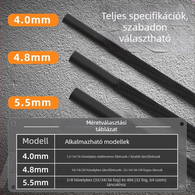 Cpai láncfűrész lánc élező fájl benzines fűrészhez, precíz élező 4.0/4.8/5.5
