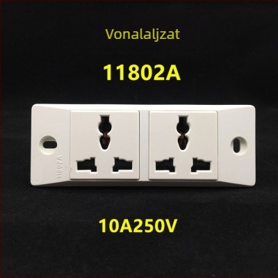 11801A Szűk 1–csatornás ipari aljzat, 10A, nemzeti szabvány, három lapos multifunkciós aljzat