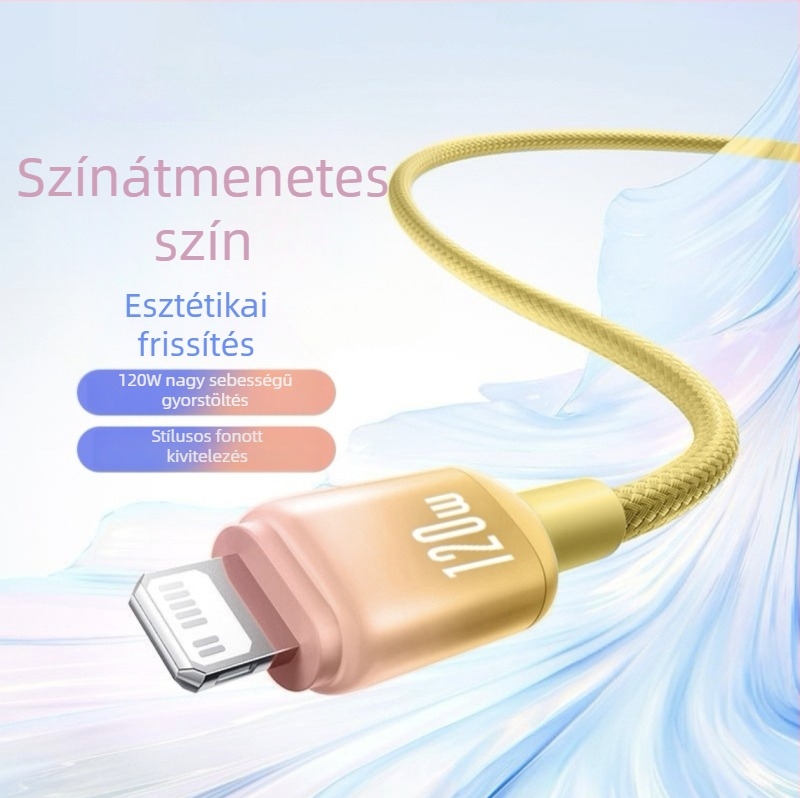 Gradiens Lightning-kábel Apple készülékekhez (iPhone/iPad), 1–2 m, gyors töltés