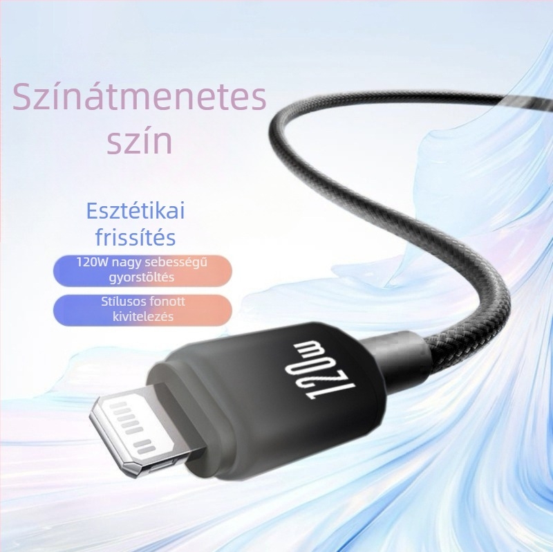 Gradiens Lightning-kábel Apple készülékekhez (iPhone/iPad), 1–2 m, gyors töltés