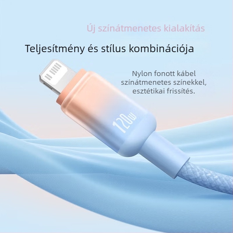 Gradiens Lightning-kábel Apple készülékekhez (iPhone/iPad), 1–2 m, gyors töltés