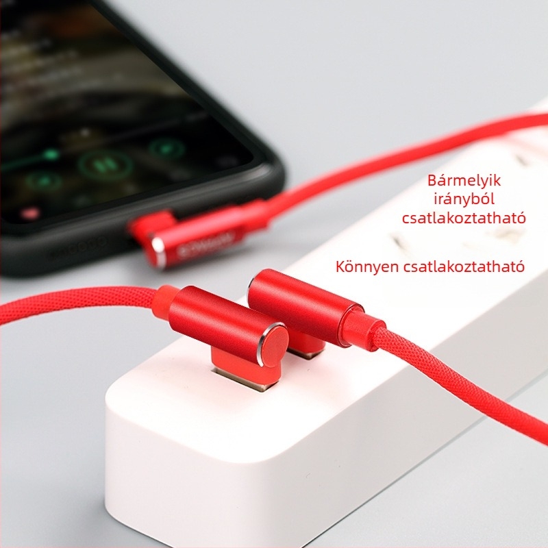 Derékszögű USB Type-C gyorstöltő kábel Huawei és Xiaomi okostelefonokhoz (V8)