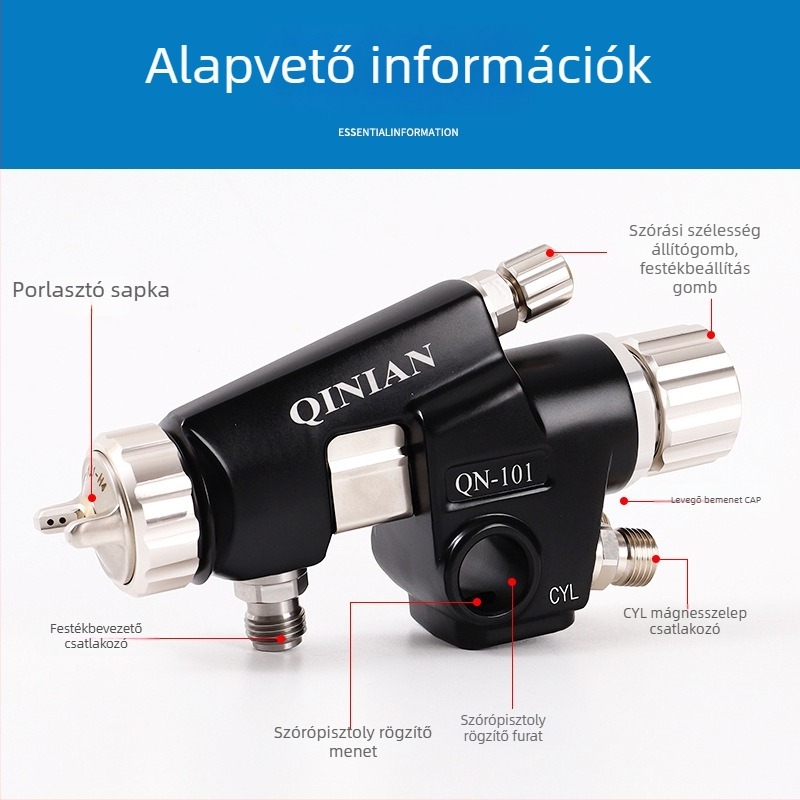 Alacsony nyomású, nagy atomizációjú festékszóró pisztoly automatizált gyártósorokra
