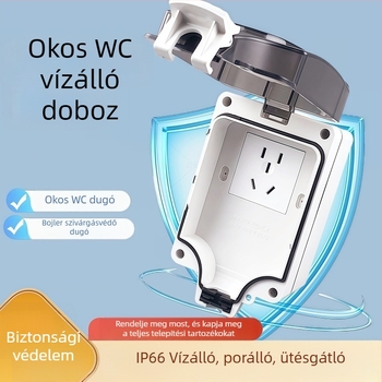 Kültéri vízálló tápcsatlakozó, UV‑álló védelem, felületre szerelhető, 5‑pin/3‑pin csatlakozó védőházban
