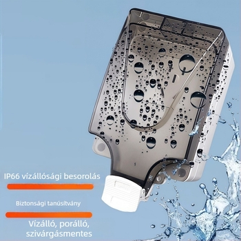 Kültéri vízálló tápcsatlakozó, UV‑álló védelem, felületre szerelhető, 5‑pin/3‑pin csatlakozó védőházban