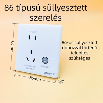 86-os típusú intelligens elektromos jármű töltésvédő, egy gombos indítás, teljes töltésnél automatikus kikapcsolás, 5‑pinos aljzat és kijelzőfény