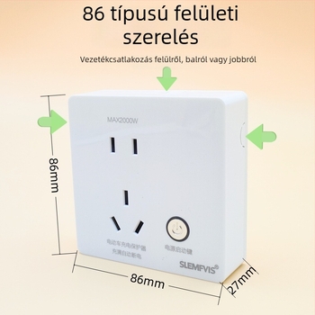 86-os típusú intelligens elektromos jármű töltésvédő, egy gombos indítás, teljes töltésnél automatikus kikapcsolás, 5‑pinos aljzat és kijelzőfény