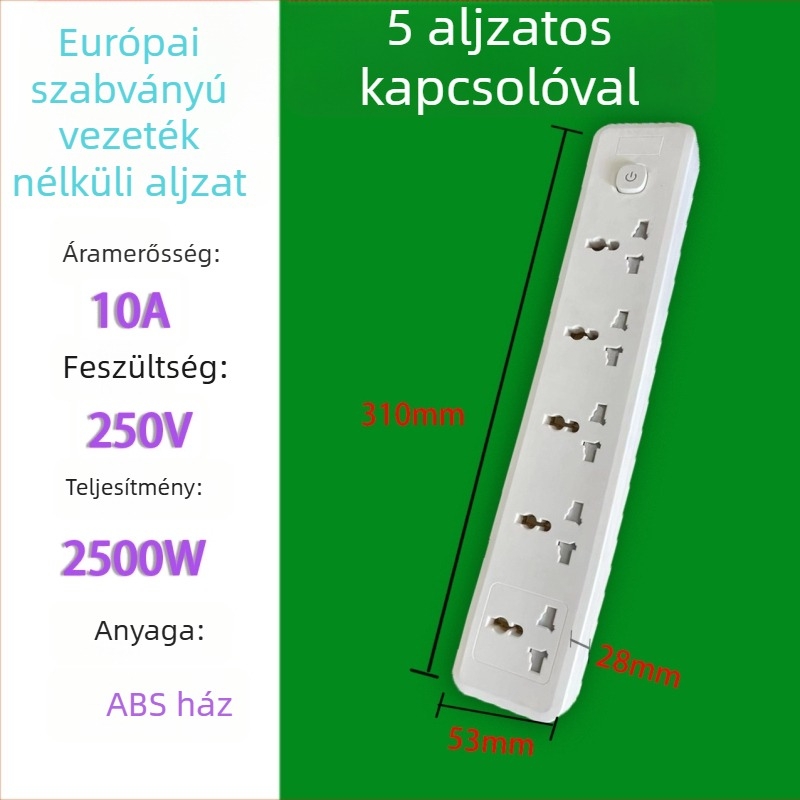 Kábellel ellátott asztali aljzat európai, koreai és német szabványok szerint